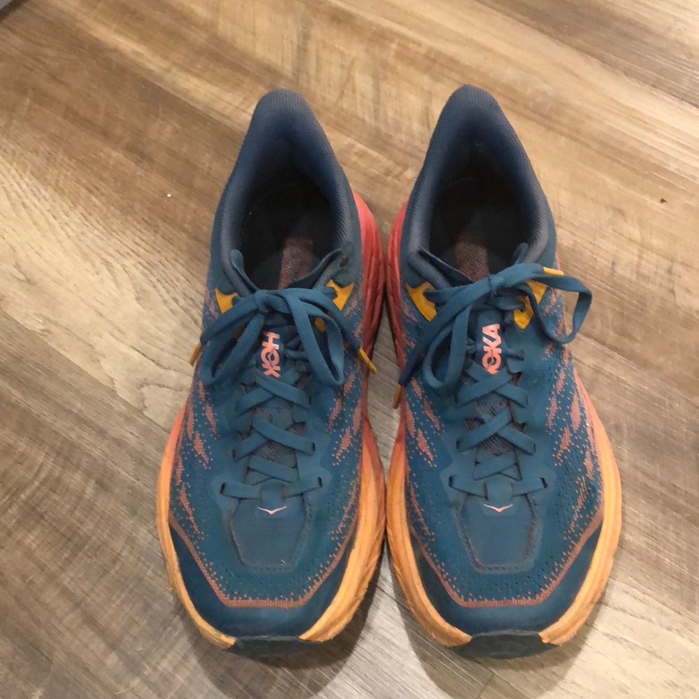Hoka Teal and Coral Athletic Shoes